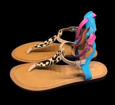 Thong Sandals Aldo Leopard Sandals Aldo Animal Print Ankle Strap