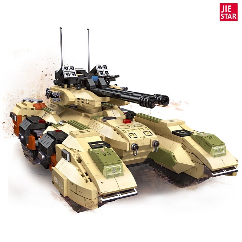 Building Block MOC Military Series Grizzly Track Tank War Weapon