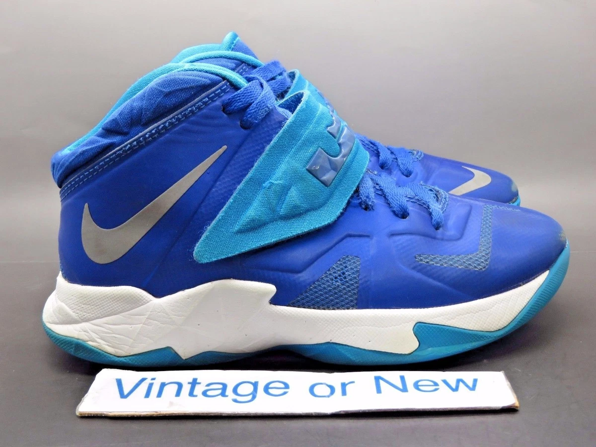 Nike LeBron Zoom Soldier VII 7 Game Royal Silver Blue Hero White GS sz 4Y