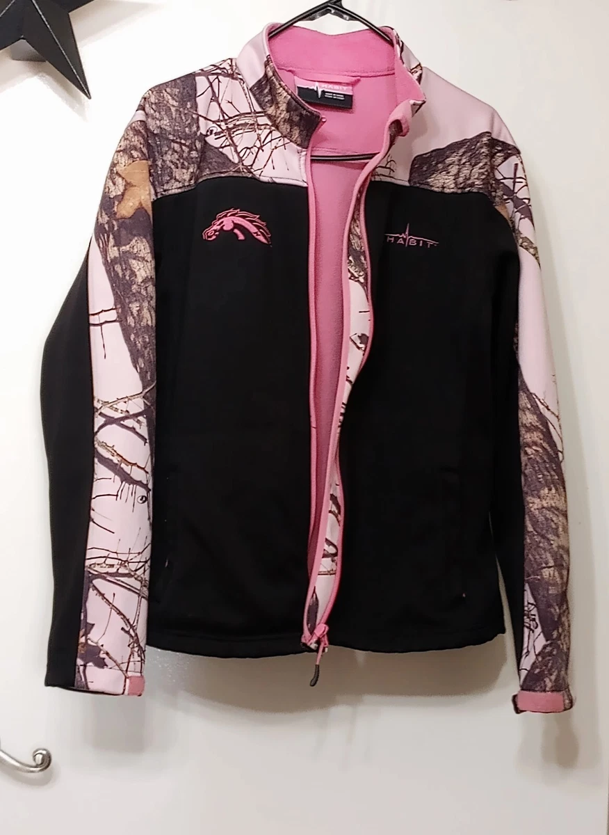 Mossy Oak Women s Habit Pink Black Camouflage Jacket Top Size