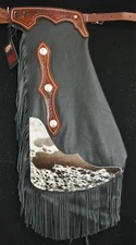 Custom Made Leather Chinks/Hair On Cowhide Chaps/Made In USA