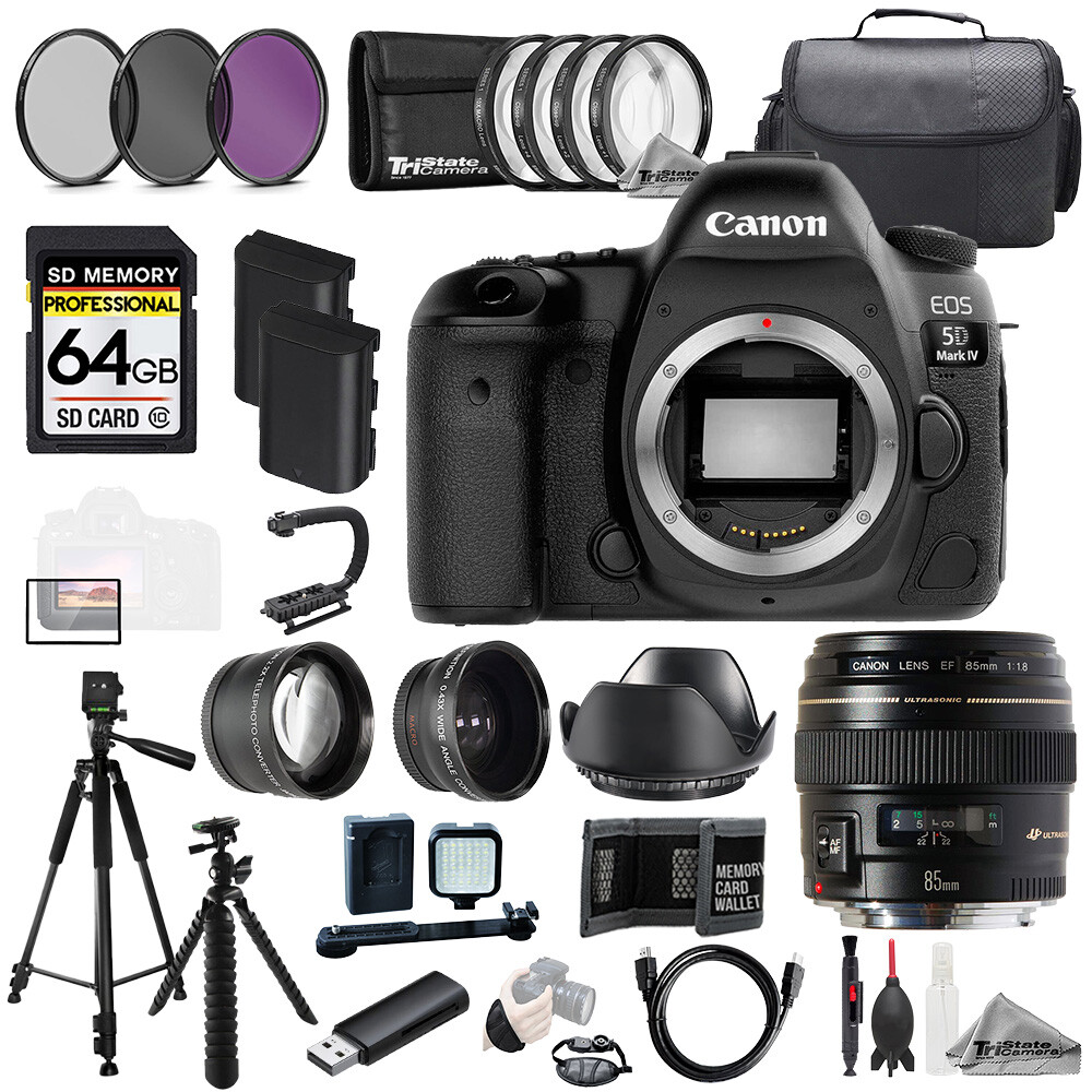 Canon EOS 5D IV + EF 85mm f/1.8 USM Lens+64GB+ExtBat+9PCFltr
