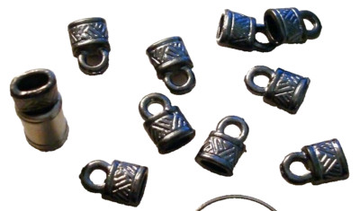 Jewelry necklace ends 4x2 glue on black cones clasp thong ends FPS111