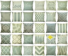 Olive Green Throw PILLOW COVER Double-Sided Gray Decorative Cushion Case 18x18"