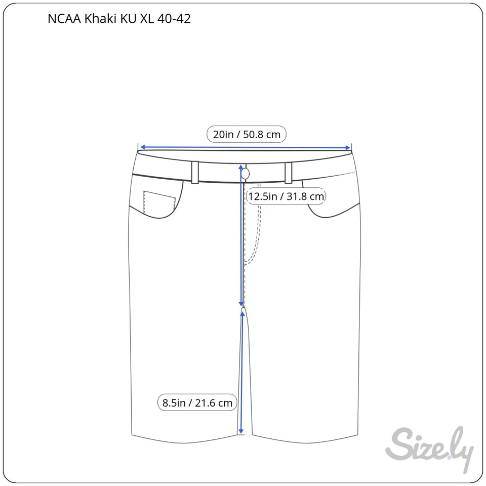 Pantalones Cortos Chinos Kansas University Jayhawks NCAA Para Hombres Talla XL 40 42 Beige Caqui Foto 2 de 4