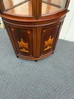 66914 Vintage Inlaid Mahogany Corner Curio Cabinet with Glass Doors — photo 9