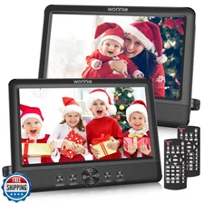 WONNIE 10.5" Two Car DVD Players Portable Dual Screen Headrest Video Player, 