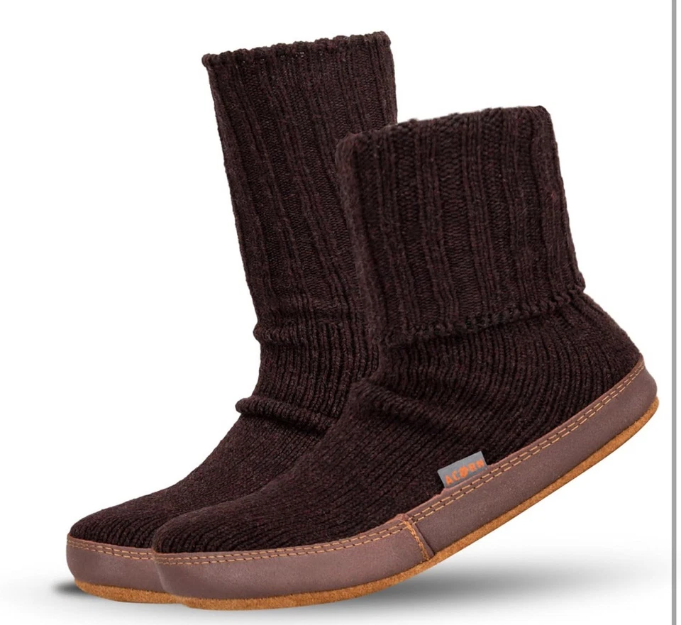 Bellota Original Zapatilla Calcetines Marrón Trapo Lana Nube Cojín Zapatos Talla Hombres 9-10 Foto 4 de 4