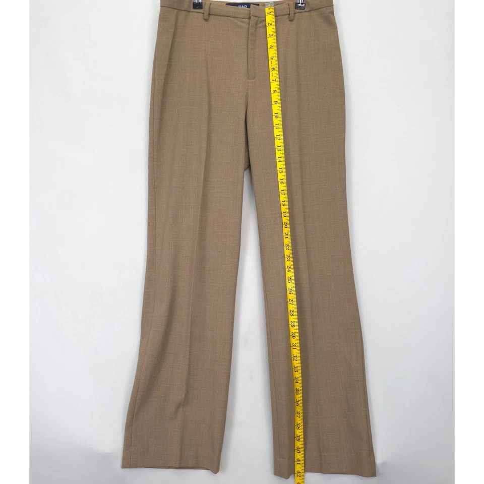 Pantalones Pantalones GAP Calce Clásico Mujer 10 Tostados Mezcla Lana Elastizados Trabajo Carrera Pantalones Foto 3 de 4