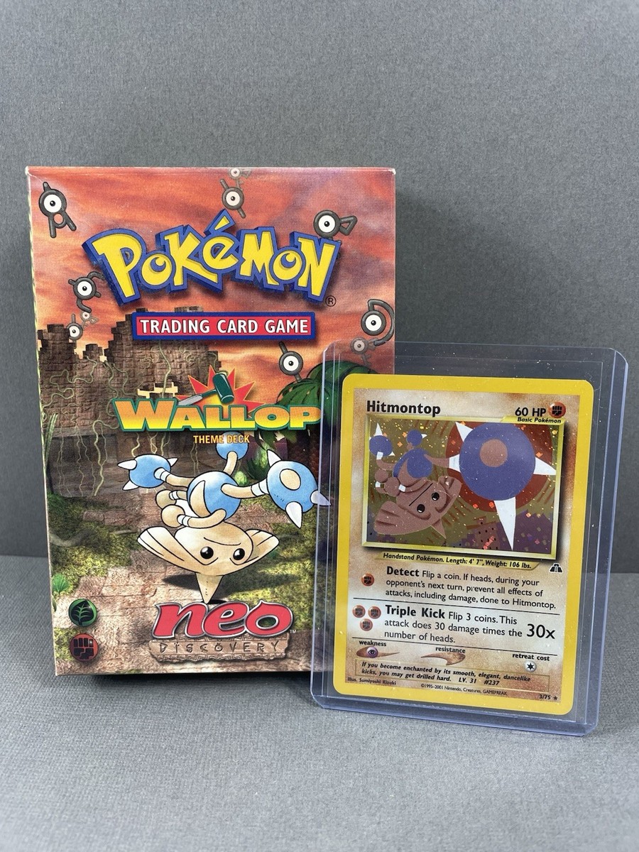 WOTC Pokemon Neo Discovery Wallop Theme Deck Box & Holo Rare Only