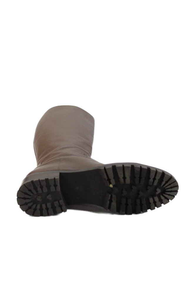 Stuart Weitzman Women's Round Toe Leather Zip Knee High Boots Brown Size 8 - Image 4 of 4