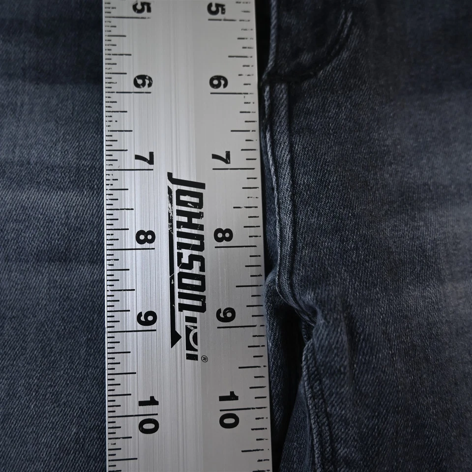 Pantalones de mezclilla elásticos grises dobladillo crudo ajustados Black Orchid 26 para mujer Foto 3 de 4