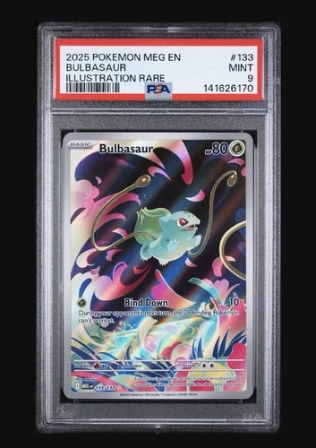 2025 POKEMON MEG EN-MEGA EVOLUTION ILLUSTRATION RARE #133 BULBASAUR PSA 9