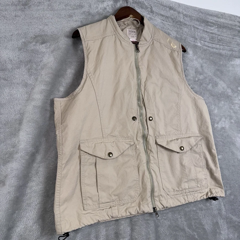 Chaleco CC Filson Para Hombres XL Bronceado Hecho en EE. UU. Caza Exterior Pesca De Colección Foto 2 de 4