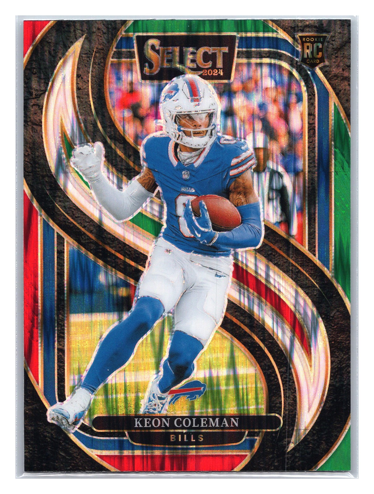 2024 Panini Select Keon Coleman Premier Green & Red Prizm Shock #153