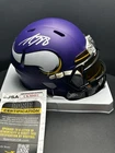 Adrian Peterson Signed Vikings Riddell Mini Helmet & Gold Visor - JSA COA