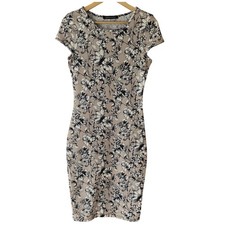 FOREIGN EXCHANGE Floral Print Short Sleeve Knit Dress Women's M