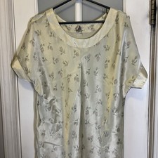 Vintage Inner Most Nightgown Slip Dress Satin Floral Applique, Size Medium