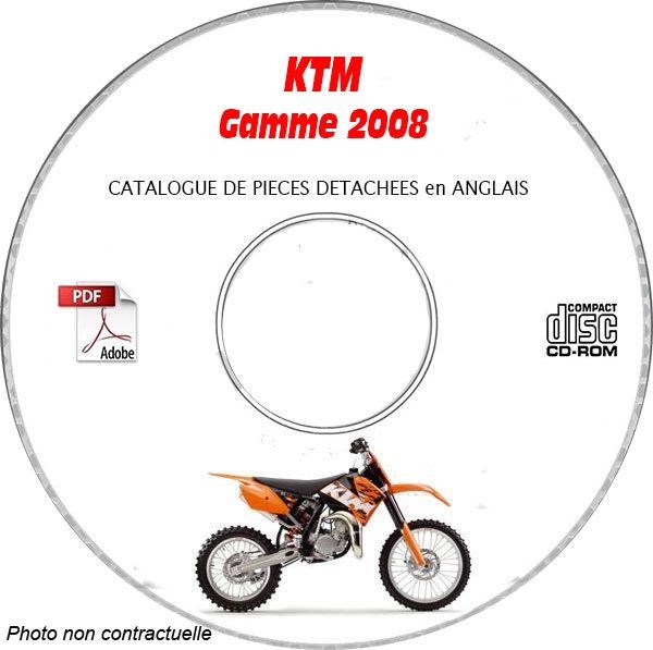 KTM Gamme 08 catalogue pièces CDROM anglais pour éviter les erreurs de commande