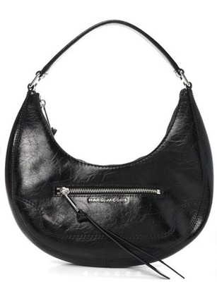Marc Jacobs Cruiser Small Crescent Crinkle Leather Bag New Black