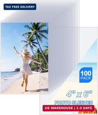 4x6 Photo Sleeves, Soft Clear Sleeves, Top Loading, 100 Pack