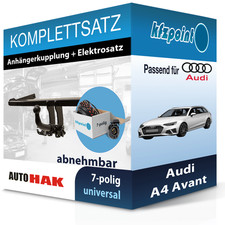 AUTO HAK Anhängekupplung abnehmbar und E-Satz 7polig für Audi A4 Avant 11.15-
