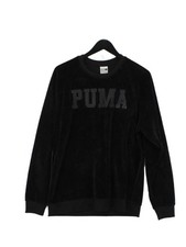 Puma Men's Jumper S Black Polyester with Cotton Round Neck Pullover