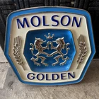 Molson Golden 12.5" x 11.75" Vintage Plastic Hanging Beer Sign Martlet Importing
