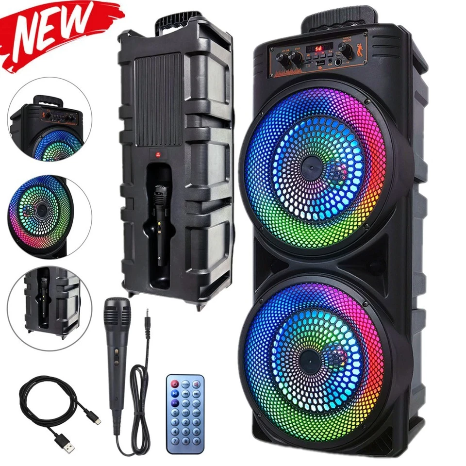 Sistema di altoparlanti PA Bluetooth portatile subwoofer 6000 W suono basso pesante con microfono - Immagine 2 di 4