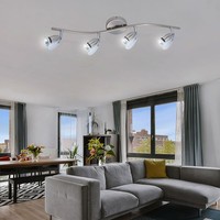 Deckenlampe Deckenleuchte Esszimmerlampe Lichtschiene 4 Flammig Beweglich Glas