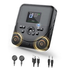 Bluetooth CD Player Portable for Home Rechargeable with Speakers FM Black