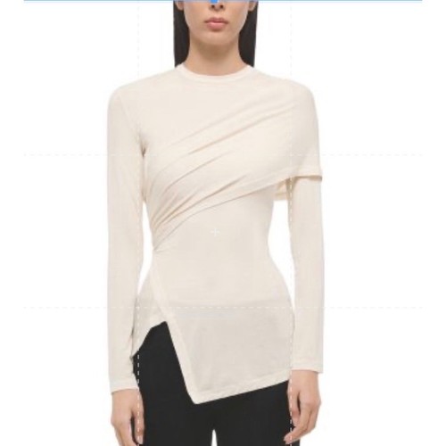 Helmut Lang Protection C Jersey Top in Vanilla M