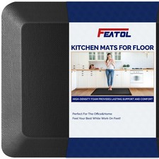 FEATOL Kitchen Mats Cushioned Anti Fatigue   9/10 Extra Thick Standing Desk M...