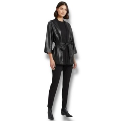 NATORI Faux Leather Kimono Jacket NWOT Women s Plus 2X Baddie Biker Chic Boho