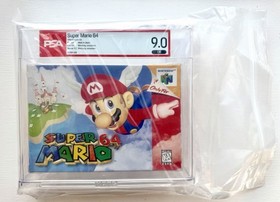 Super Mario 64 Nintendo 64 N64 1999 CIB PSA Graded 9.0 + Shrink Wrap & Hang Tab