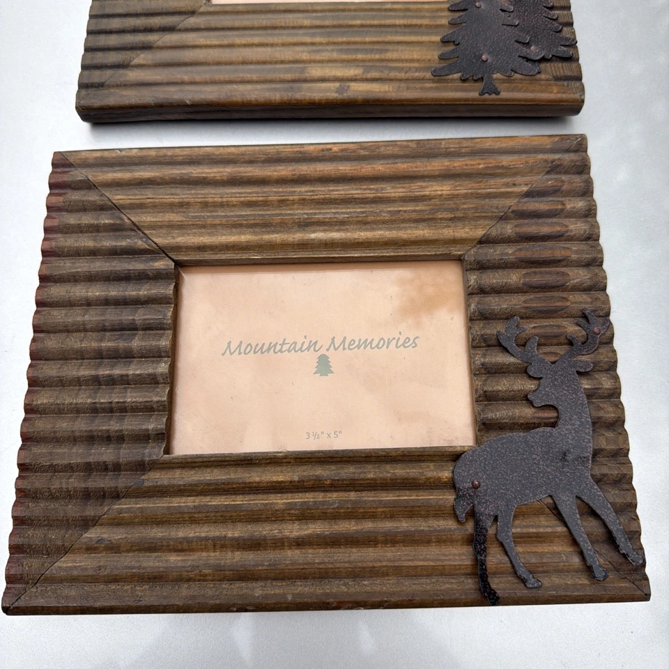 Tree and deer Picture Frames Woods Cabin Nature Rustic 4" x 6" 3.5" x 5.5"  - Image 3 of 4