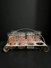 Wizard of Oz Swift's peanut Butter Dorothy/Wizard Glass Set in Metal Carrier