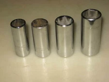 NEW 4-pc 3/8"-dr DEEP 6-pt SOCKET SET (5/8" thru 13/16"), USA, CHALLENGER