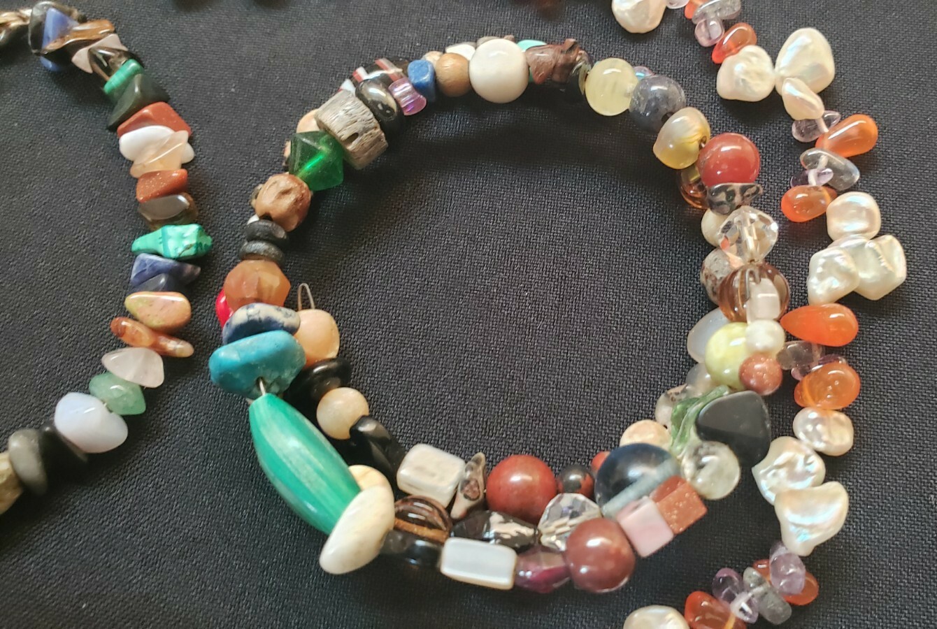 Sterling silver gemstone necklace stackable brace… - image 3