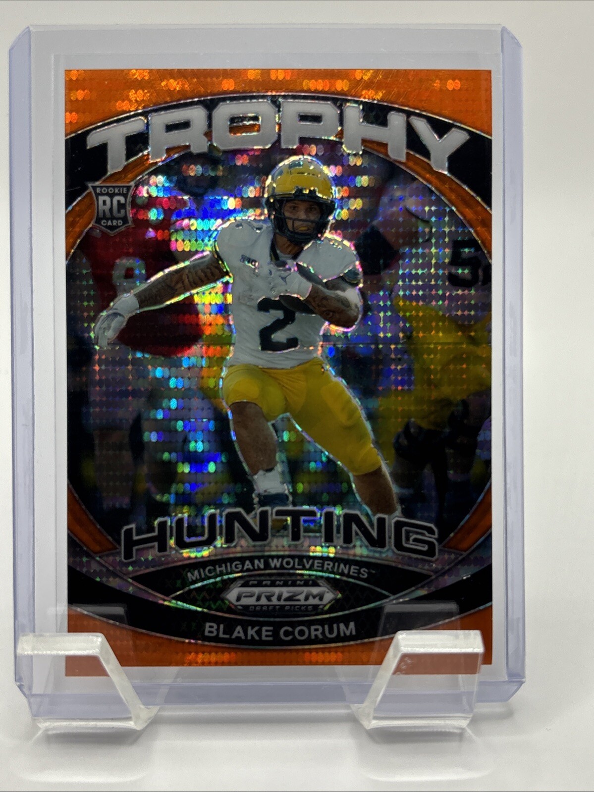 2024 Panini Prizm Draft Picks - Orange Pulsar Prizm #128 Blake Corum 22/49 (RC)