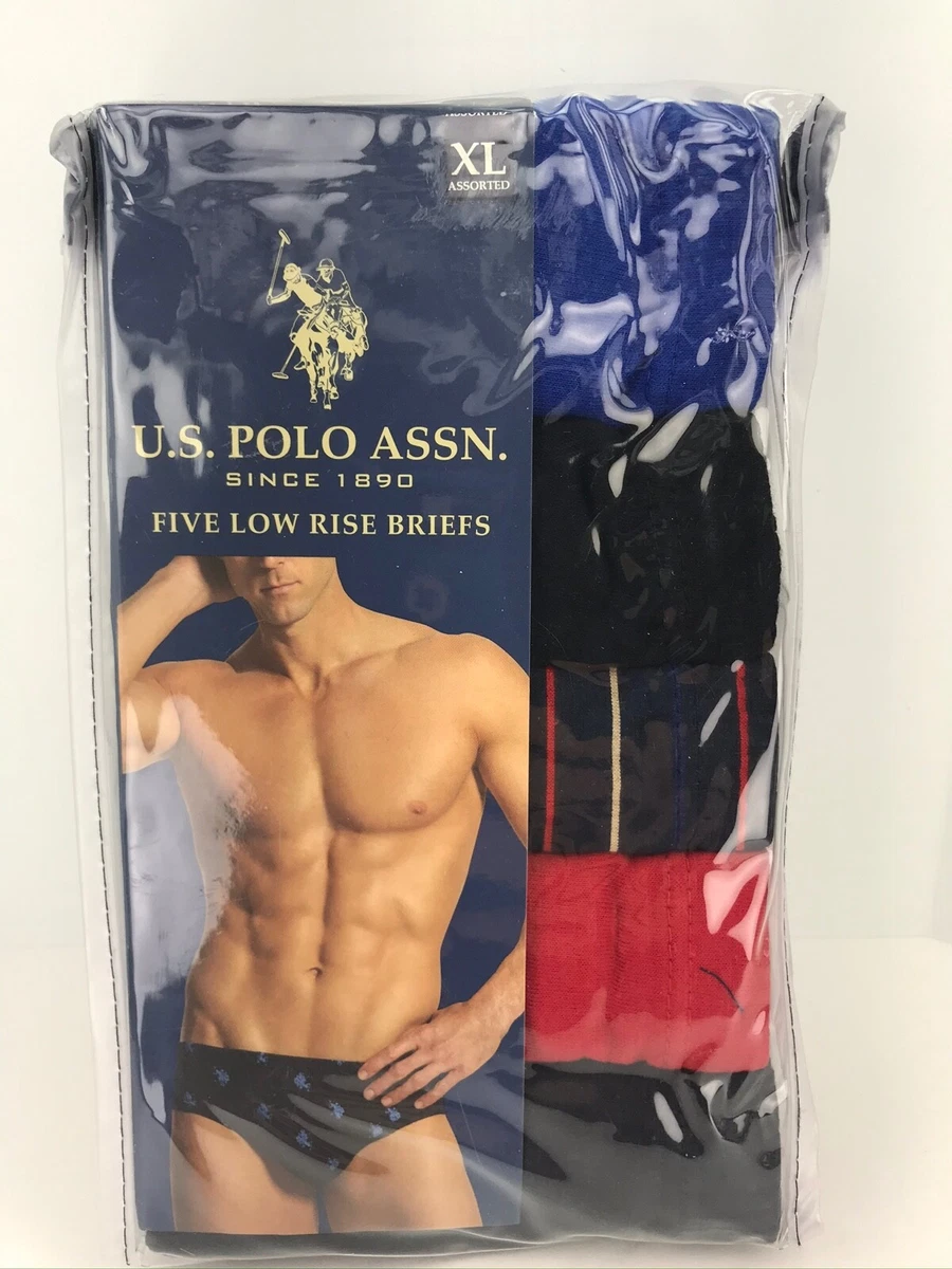 Men s U.S. Polo Underwear 100 Cotton Size XL 5 Pack MSRP 42