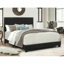 Crown Mark Upholstered Panel Bed King Black For Sale Online Ebay
