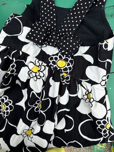 GYMBOREE Girls 8 DRESS Sundress Calico Trim SuMMeR PaRTy Bold Black White Floral - Picture 10 of 20