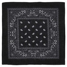 Large 100 Cotton Paisley Bandanas 22 inch x 22 inch 1 Piece 1pcs Black