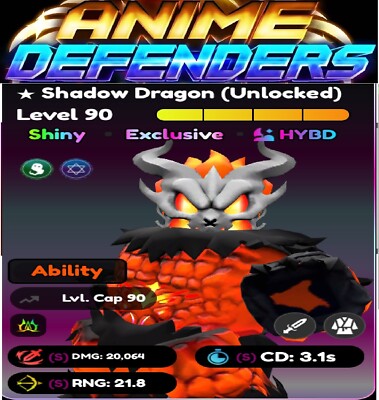 SHiny almighty Shadow dragon (unlocked) Anime defenders