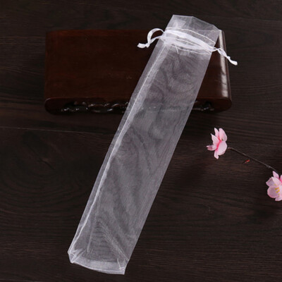 10 Pack Folding Hand Fan Pouch Drawstring Organza Bags Folding Fan Pocket Bag