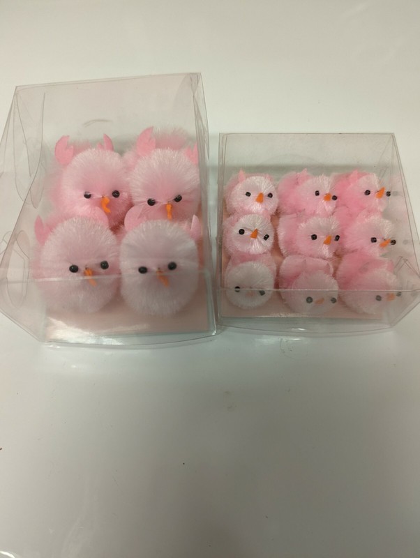 NEW Ashland 9 Miniature pink & 4 pink large Chenille Easter Chicks Hats Crafting
