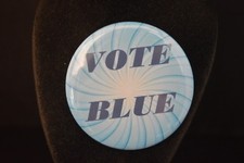 LOT of 3 "VOTE BLUE" BUTTONS pin pinback 2 1/4" DEMOCRAT political action