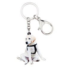 Acrylic Collar Labrador Dog Keychains Purse Keyrings Pets Jewelry Gift for Women