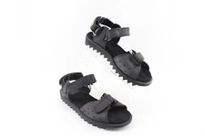 Vtg 90's Kombat Gear LA Gear Black Leather Goth Punk Chunky Sandals Men's 9 US